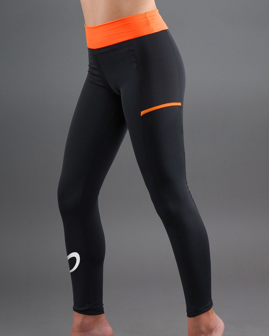 LEGGING CROSS POCKET KIDS BLACK ORANGE