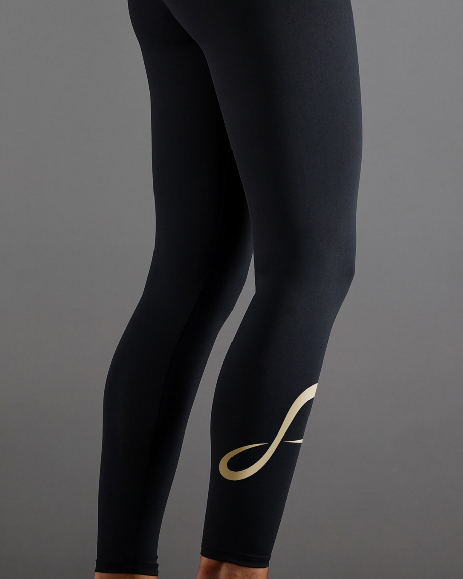 TIGHTS CROSS POCKET KIDS BLACK GOLD