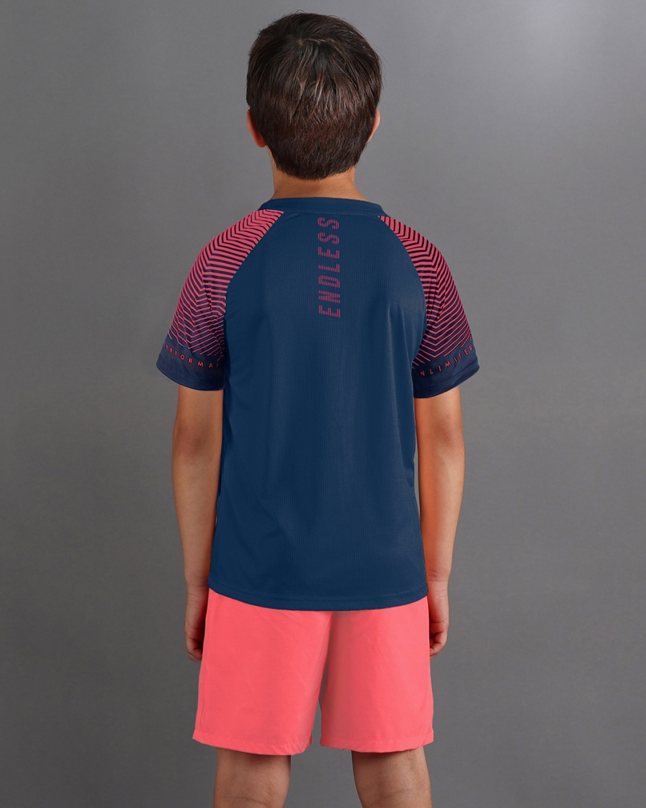 MAGLIETTA FEISTY LINES KIDS BLUE