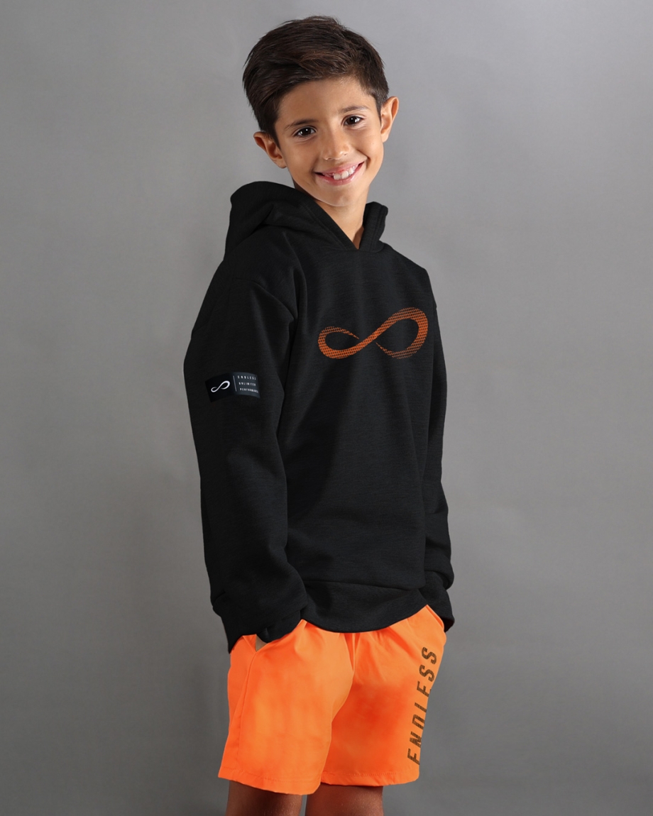 FELPA RUSH II KIDS BLACK ORANGE