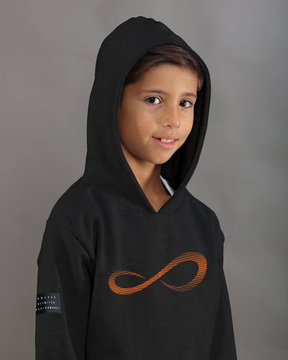 SUDADERA RUSH II KIDS BLACK ORANGE