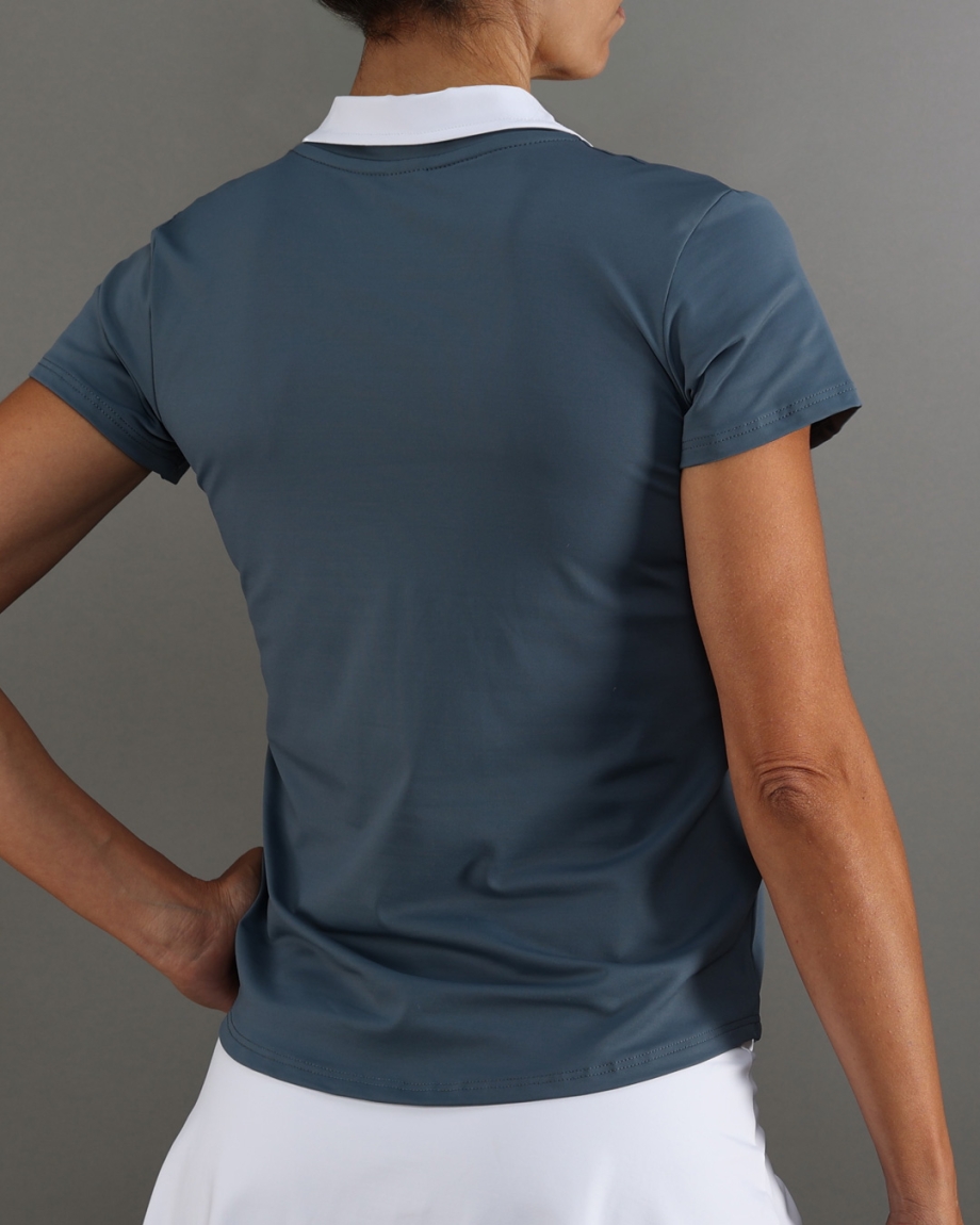 POLO SHIRT ONYX SLEEVES DENIM
