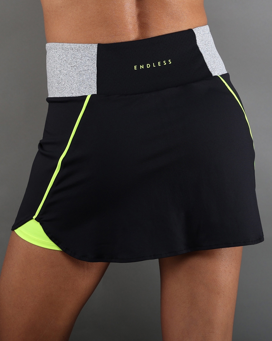 FALDA GRACE BLACK CHINE